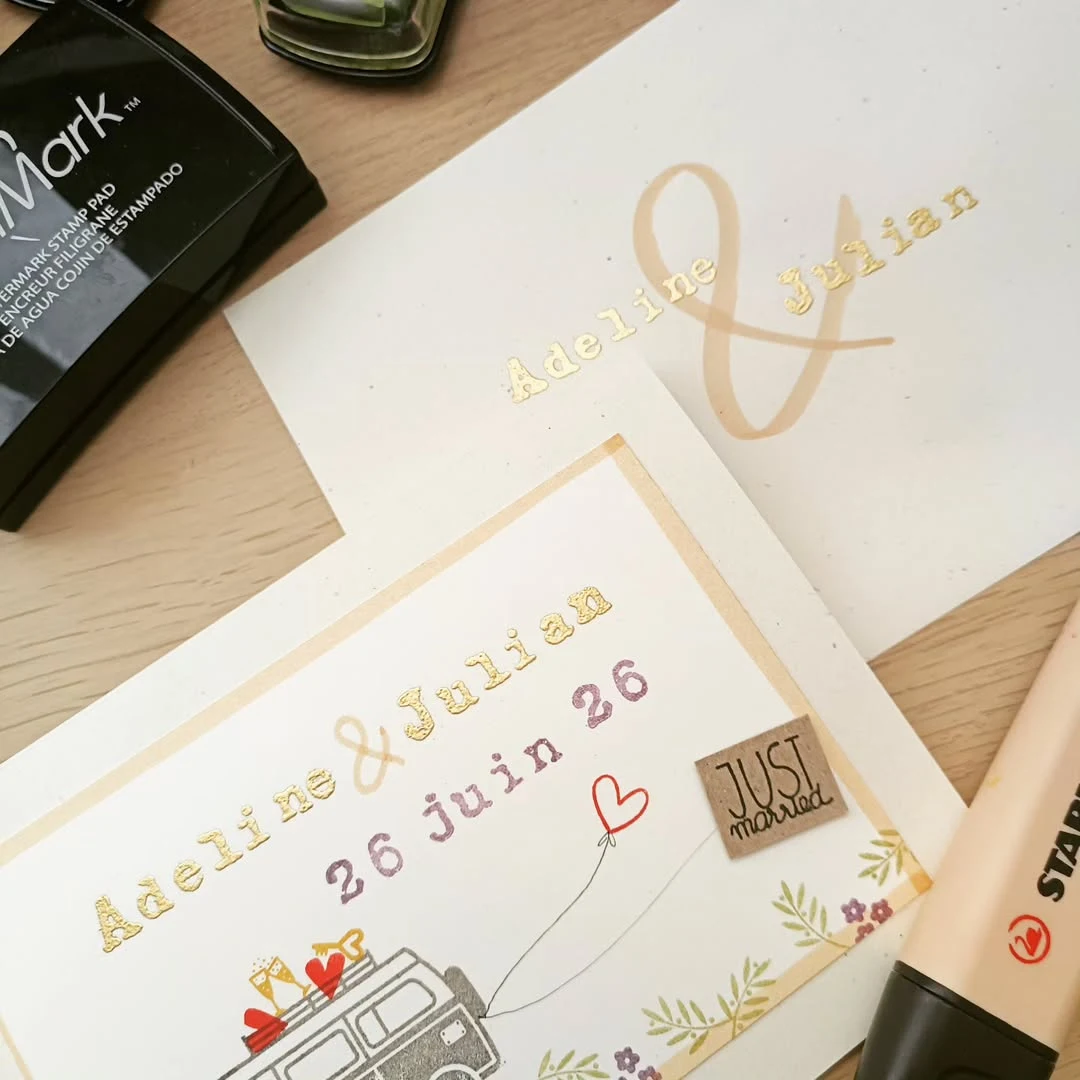 Cartes de mariage personnalisées — été 2026
