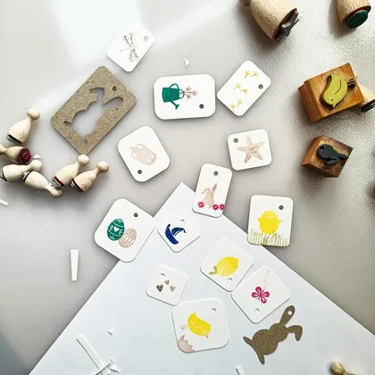 Étiquettes printanières — petits papiers réutilisés